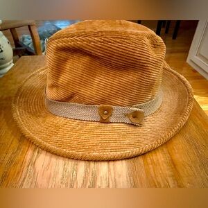 VTG Andhurst Tan Cordurory Fedora Style Hat